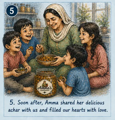 Amma serving Achar
